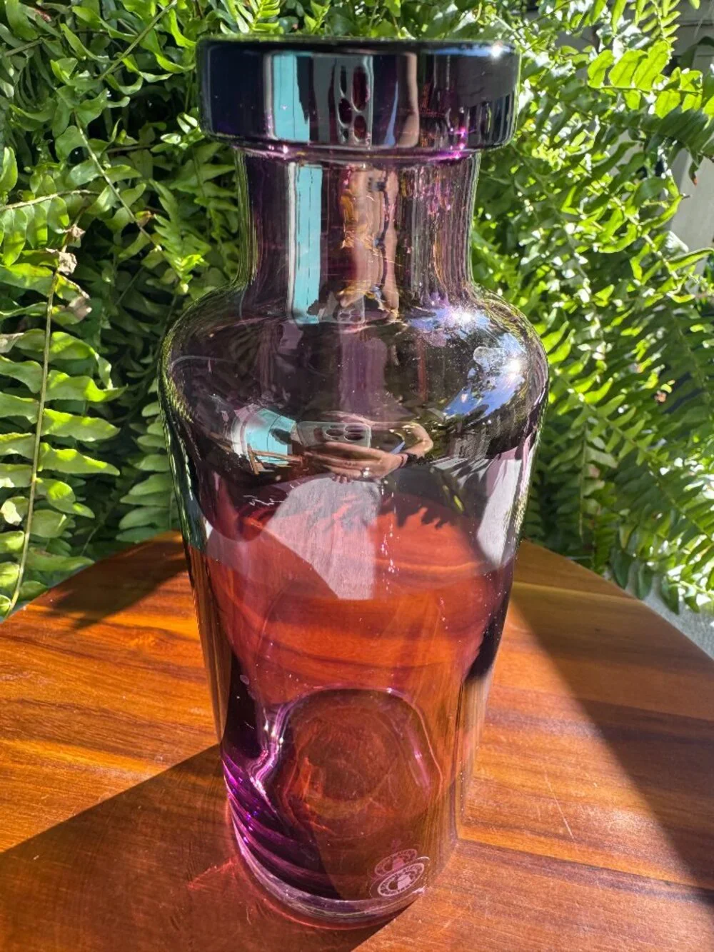 IKEA Medveten Amethyst Purple Glass Bottle Vase Designed by Gunnel Sahli